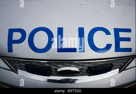 Voiture de police bonnet/vue d'au-dessus de la hotte Banque D'Images