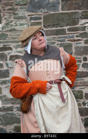 Interprètes en costume d' Festival Reivers Hawick, Scottish Borders, Scotland, UK à Hawick Banque D'Images