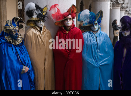 Carnaval de Venise participants à la Piazza San Marco Banque D'Images