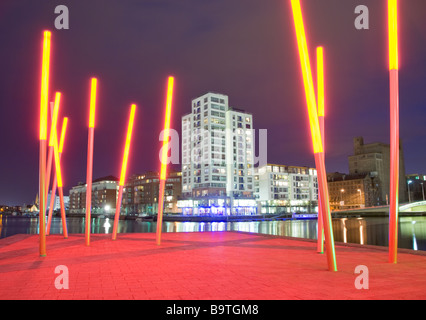 Soir d'été au Grand Canal Docks, Dublin Banque D'Images