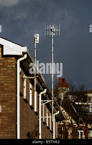 Antenne de télévision sur le côté d'une maison à Brighton UK Banque D'Images