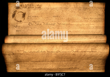 Un document ancien sur parchemin Banque D'Images