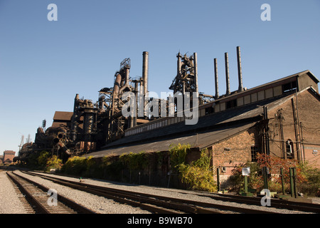 PILES EN ACIER DE MOTEUR DE HAUT FOURNEAU BETHLEHEM STEEL COMPANY WORKS BETHLEHEM PENNSYLVANIA USA Banque D'Images