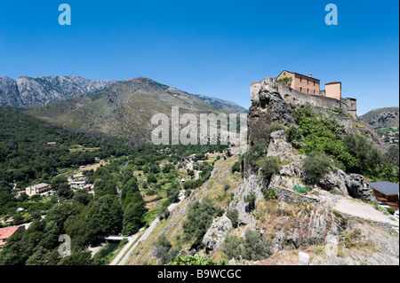 La citadelle de la haute-ville (vieille ville), Corte (l'ancienne capitale indépendante), le Centre de la Corse, France Banque D'Images