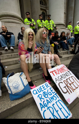 G20 de Londres de démonstration manifestants travesti Banque D'Images