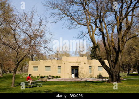 Centre d'interprétation au Sacajawea State Park, Washington Banque D'Images