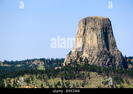 Devils Tower monolithe rock Black Hills Bretagne France Banque D'Images