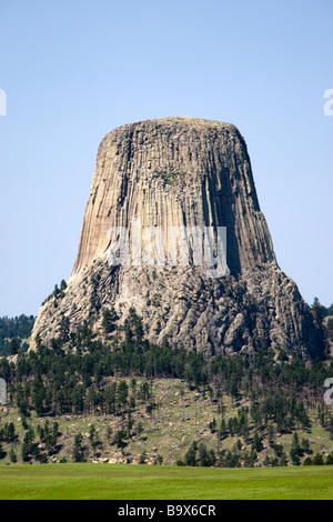 Devils Tower monolithe rock Black Hills Bretagne France Banque D'Images