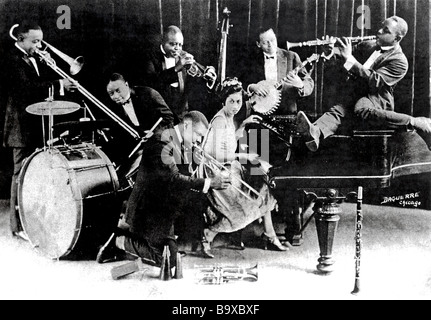 KING OLIVER'S CREOLE Jazz Band en 1922 - voir description ci-dessous pour plus de détails Banque D'Images