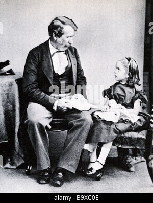 DAVID LIVINGSTONE avec sa plus jeune fille Anna Marie qui avait cinq ans avant qu'il a vu sa Banque D'Images