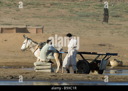 L'île de Tuti de Khartoum est au point où le blanc et bleu convergent Niles Banque D'Images