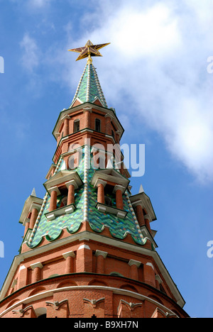 Kremlin tower avec ruby star soviétique Moscou Russie Banque D'Images