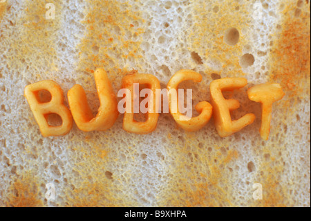 Spaghetti Alphabetti Budget sur toast Banque D'Images