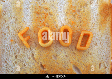 Spaghetti Nourriture Alphabetti sur toast Banque D'Images