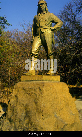 La statue du docteur David Livingstone à Victoria Falls Banque D'Images