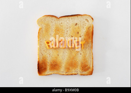 Spaghetti Alphabetti Budget sur toast Banque D'Images