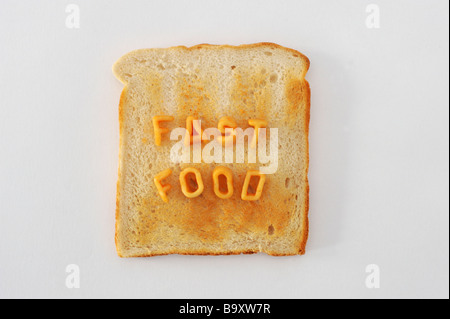 Spaghetti Alphabetti sur toast Restauration rapide Banque D'Images