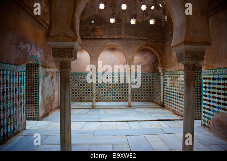 Hammam à l'intérieur du Palais de l'Alhambra à Grenade Espagne Banque D'Images