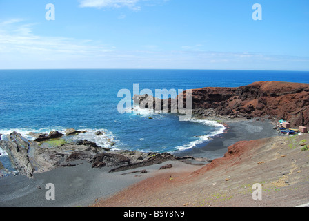 Côte sauvage, El Golfo, Lanzarote, îles Canaries, Espagne Banque D'Images