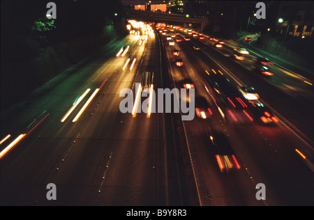 Occupé avec le trafic des autoroutes,Los Angeles Banque D'Images