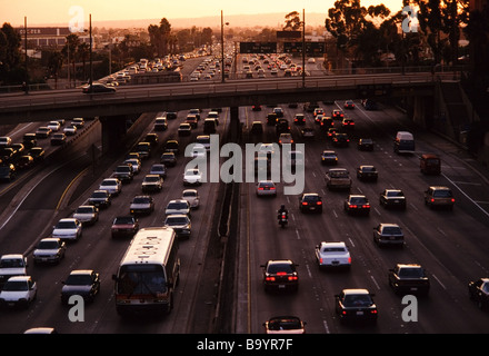 Occupé avec le trafic des autoroutes,Los Angeles Banque D'Images