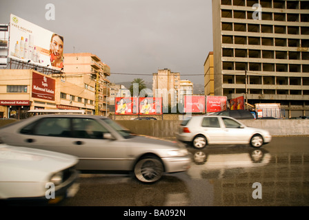 Sur la route de Beyrouth Liban Banque D'Images