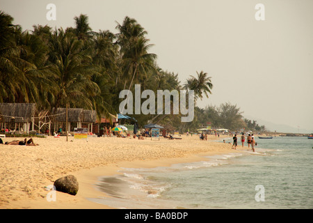 Palmiers à Long Beach sur l'île de Phu Quoc Vietnam Banque D'Images