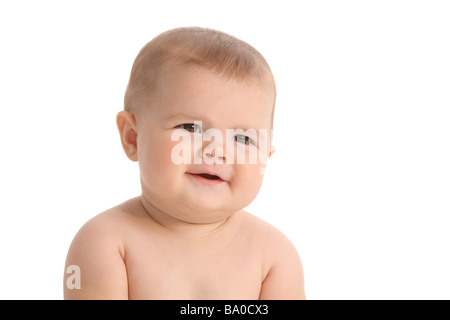Bébé sur fond blanc Banque D'Images