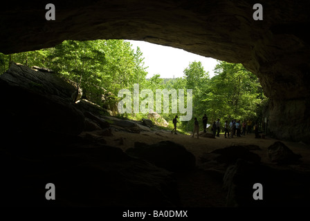 Maison Caverne Rock Trail dans petit Jean State Park, New York. Banque D'Images