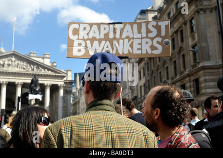 Manifestation à Londres pendant le sommet du G20 - du 1er avril. 2009 Banque D'Images