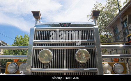 Grille de calandre avant et les phares d'un camion Western Star Banque D'Images