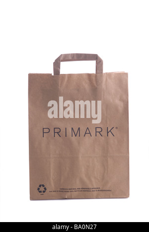 Primark sac shopping en papier brun sac sacs Banque D'Images