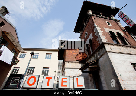 L'abandon des hôtels à Côme, Italie Banque D'Images