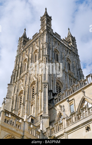 La tour de la cathédrale de Gloucester Gloucestershire Angleterre Banque D'Images