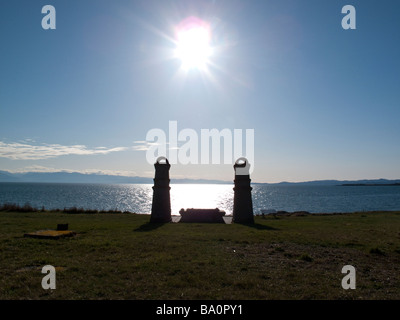 Cimetière chinois de Harling Point à Victoria en Colombie-Britannique, un lieu historique national au Canada Banque D'Images