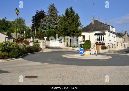 France Indre-et-Loire Azay-le-Rideau rond-point Banque D'Images