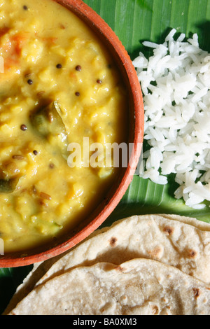 Menthi Pappu est un aliment nutritif andhra dal recette composée de toor dal et feuilles de methi Banque D'Images