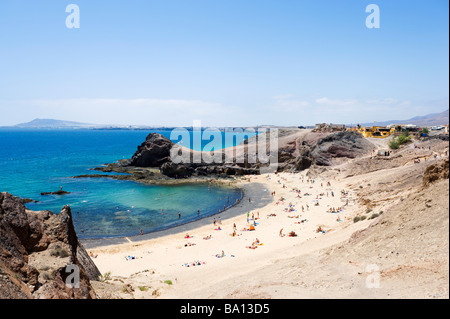 Playa de Papagayo près de Playa Blanca, Lanzarote, îles Canaries, Espagne Banque D'Images