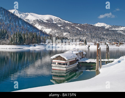 Le Lac Achensee, montagne en hiver, les Alpes, Tyrol, Autriche Banque D'Images