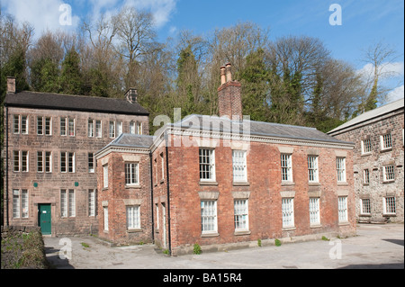 Atelier de trois étages et compte House" sur "Arkwrights Mill' à Cromford, Derbyshire, Angleterre, 'Grande-bretagne', Banque D'Images