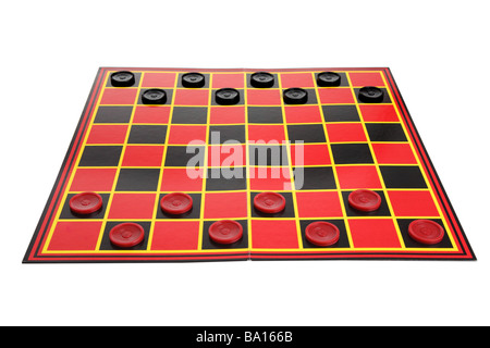 Jeu de dames dentelle sur fond blanc