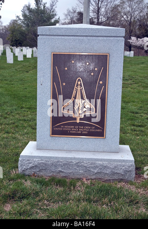 Grave Memorial de l'équipage de la navette Challenger au cimetière national d'Arlington, Washington,DC,USA Banque D'Images