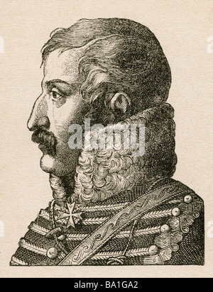 Ferdinand von Schill,, 6.1.1776 - 31.5.1809, officier de l'armée prussienne, portrait, gravure sur bois, 19e siècle, Major, commande Banque D'Images