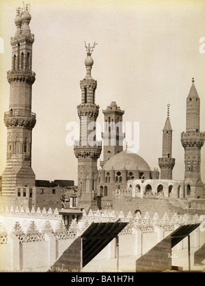 Géographie / voyage, Egypte, le Caire, la Mosquée Al-Azhar, vue extérieure, photo de Felix Bonfils, vers 1880, Banque D'Images