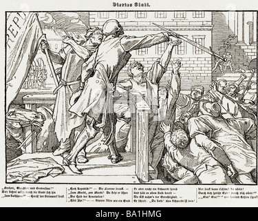 Beaux-arts, Retel, Alfred (1816 - 1859), graphique, série 'Auch eine Todtentanz / aus dem Jahr 1848', Georg Wigand Publisher, Leipzig, 1848, Forth sheet, Banque D'Images