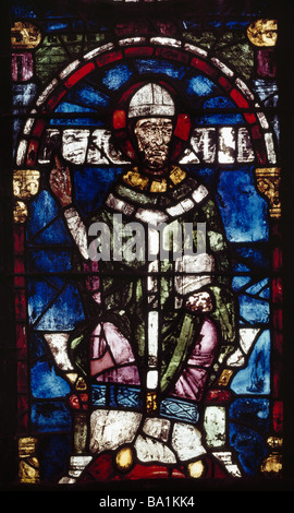 La Cathédrale de Canterbury saint Thomas Becket 13thc panneau en verre teinté Banque D'Images