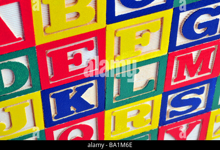 Wooden alphabet blocks Banque D'Images