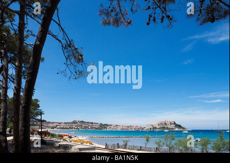 Plage, Calvi, La Balagne, Corse, France Banque D'Images