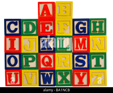 Lettre en bois en alphabet blocks Banque D'Images