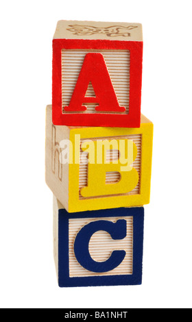 ABC alphabet blocks en bois Banque D'Images